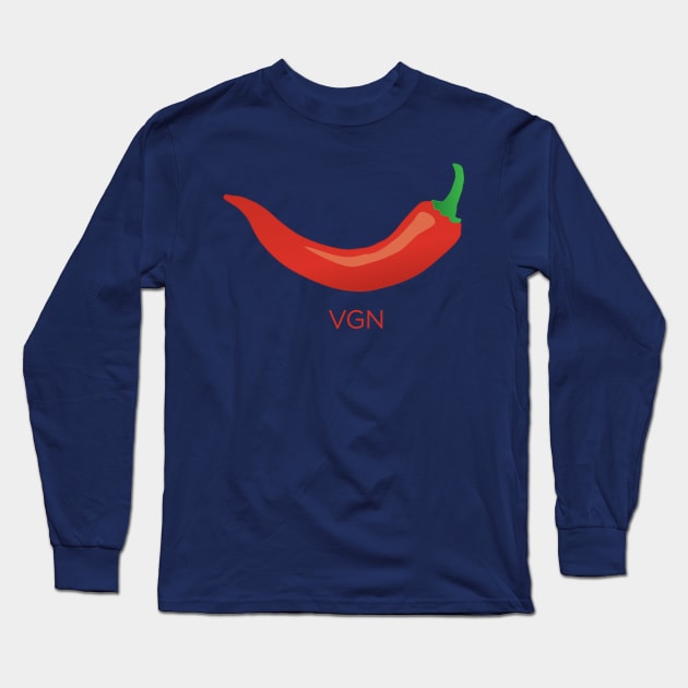 Red Chili VGN (vegan) Long Sleeve T-Shirt by minimedium